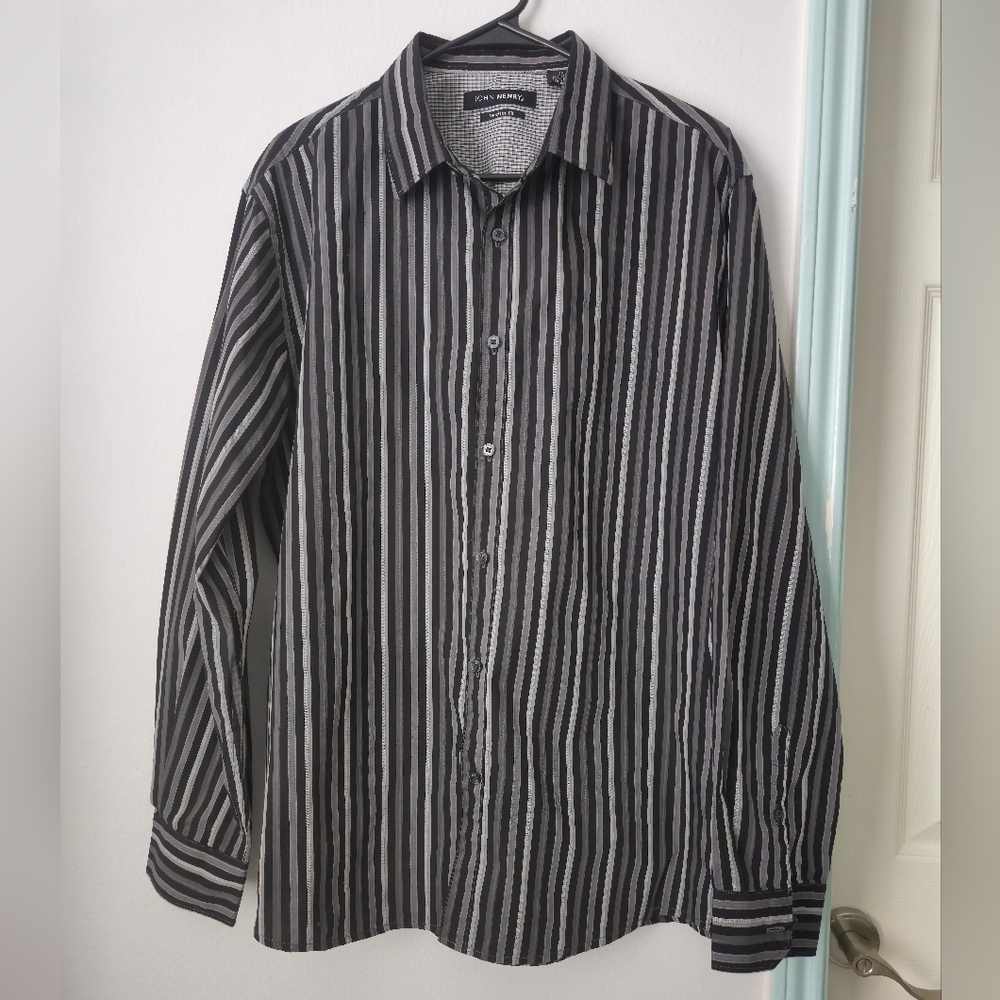 John Henry Men's Large Dress Shirt Modern Fit size XL
